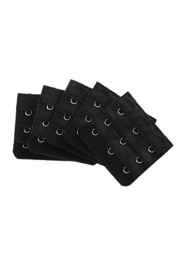 5pcs Three Color Elastic Strap Extension Bra Extender 3x 3 Hook Black