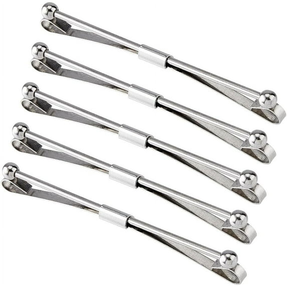 5pcs Tie Collar Bar Pin for Men Stainless Steel Collar Stay Tie Pins Shirt Tie Stick Pin Men's Classic Tie Clips 2.4inch Long