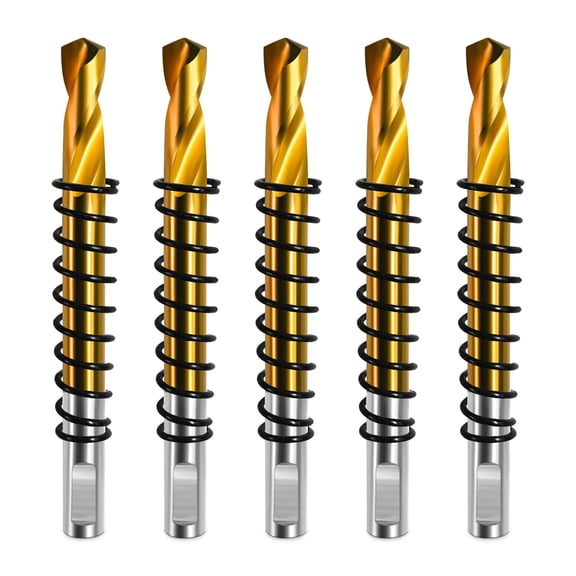 5pcs Titanium-Plated M2 Steel Pilot Drill bit for Hole Saw, Hole Saw Center Drill bit for Metal, Steel, Iron, Wood, Plastic