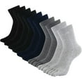 thumbnail image 1 of 5pcs Toe Socks for Men: Five Finger Cotton Athletic Crew Socks No Show Breathable Running Ankle Socks, 1 of 6