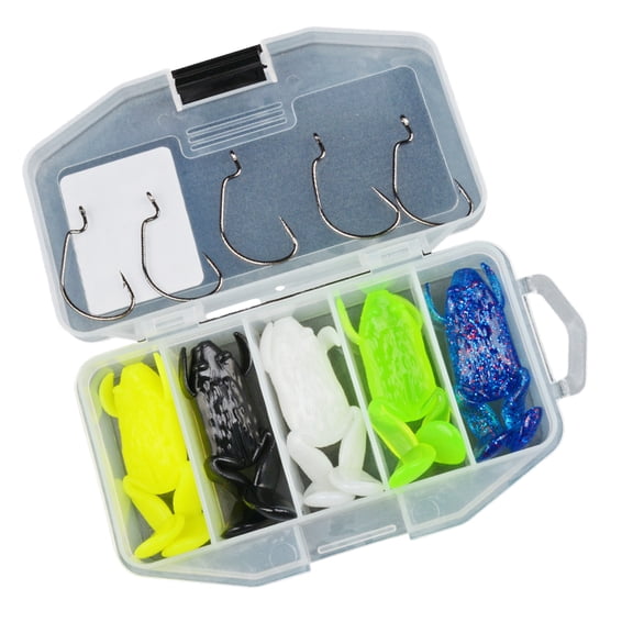 5pcs Topwater Frogs Swimbait Fishing Lures with Hook 6cm/8cm Ray Frogs Crankbait Lure Soft Baits