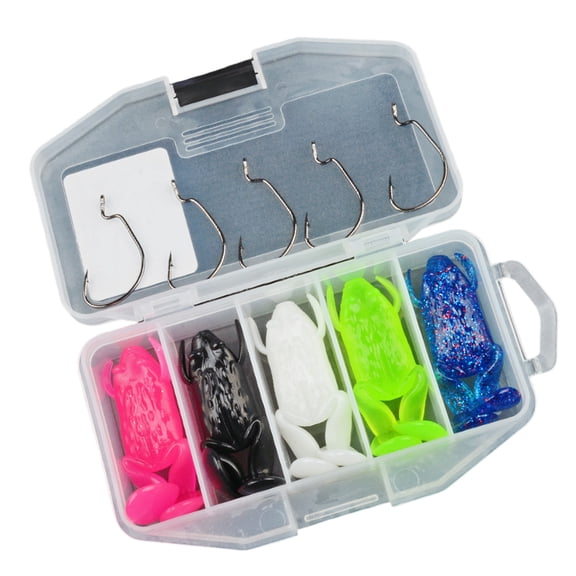 5pcs Topwater Frogs Swimbait Fishing Lures with Hook 6cm/8cm Ray Frogs Crankbait Lure Soft Baits