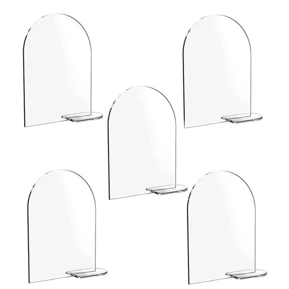 5pcs Transparent Arch Acrylic Sign with Stand DIY Blank Wedding Party Table Sign
