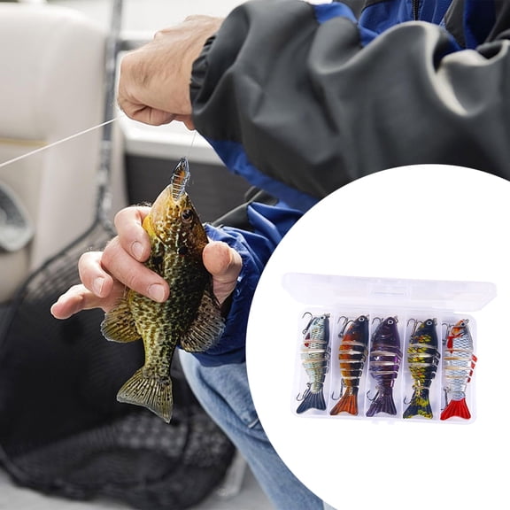 5pcs Trout Fishing Swimbaits Lifelike Pencil with Hooks for Freshwater Saltwater Angling