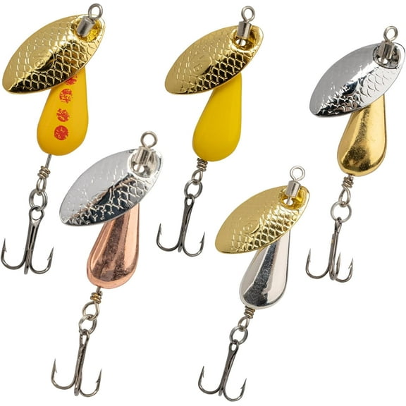 5pcs Trout Lures Fishing Spinnerbaits Brass Hard Metal Spinner Trout Baits Fishing Lure