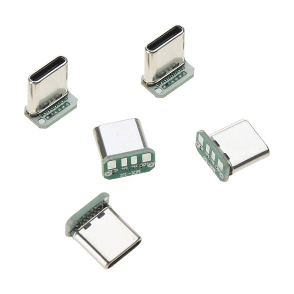 5pcs Type C Jack Male Vertical Patch Board 16pin Data Band PCB USB-C Male for Head Vertical Board Plug Socket Repairing