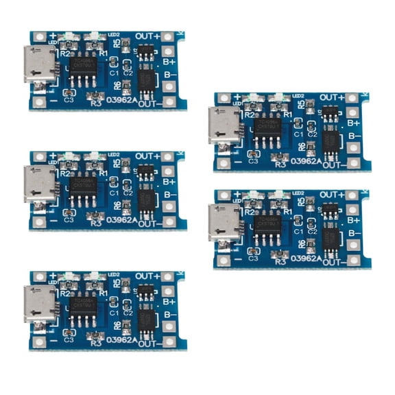 5pcs Type C/Micro USB 18650 Lithium Batteries Charger Charging Module With Overcharge Short Circuit Protections