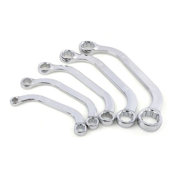 5pcs U Shaped Ratchet Wrench Set, 12 Point Design OffeFor Excellent for Access for Automotive Repairs