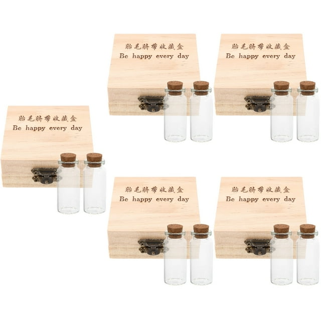 5pcs Umbilical Cord Storage Bottle Fetal Hair Collection Box Souvenir