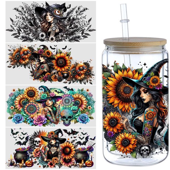 5pcs Unique Personalized DIY UV DTF Transfer Stickers for Glass Cups, Waterproof Decals, Plastic Self-Adhesive Labels for Bottles and Cups Decoration