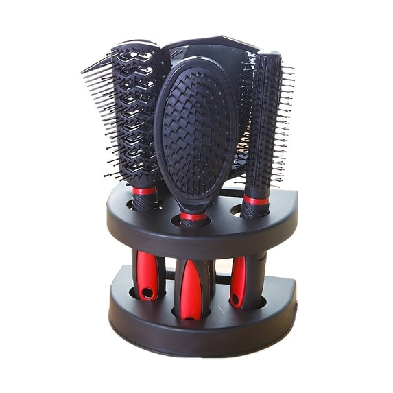 5pcs Unisex Professional Hair Styling Set, Scalp Massage, Detangling Brushes, Airbag Comb, Makeup Mirror, Unscented, for Normal Relaxed Textured Hair