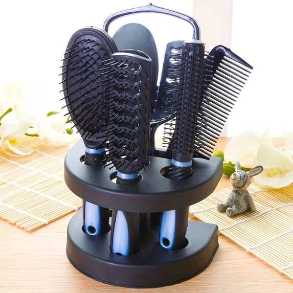 5pcs Unisex Professional Hair Styling Set, Scalp Massage, Detangling Brushes, Airbag Comb, Makeup Mirror, Unscented, for Normal Relaxed Textured Hair