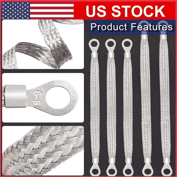 5pcs Universal Automotive Ground Strap Tinned Copper Car Engine Ground Strap Cable