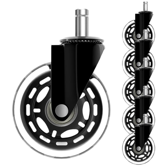 5pcs Universal Furniture Casters Wheels 3 Inch Rubber 360 Degree Rotatable Safe Rollers Quiet Rolling Office Chair Caster