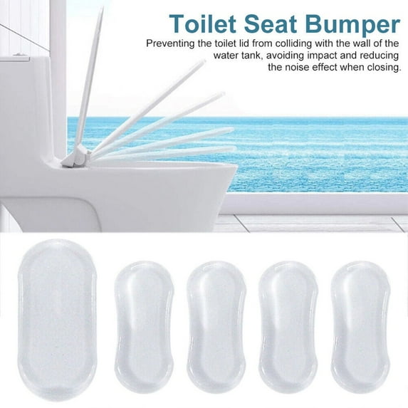 5pcs Universal Toilet Seat Bumper Kit-Super Glue Toilet Cover Bumper Bidet Toilet Bumper Toilet-Silent Anti-Collision Transparent Rubber Pad Furniture Silencing Shock Pad Anti-Collision Pad