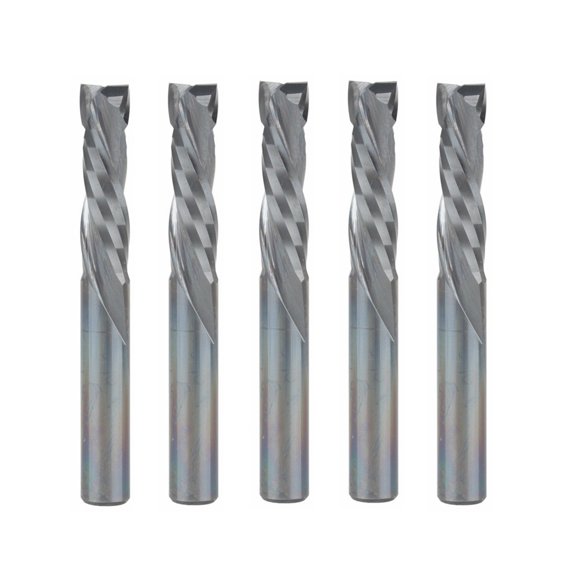 5pcs Up Down Cut 5x22mm Solid Carbide CNC Router Endmill Compression Wood Tungsten End Milling Cutter Tool Bit