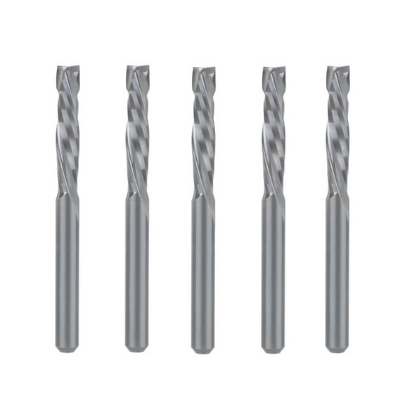 5pcs Up and Down Cut 3.175x17mm Two Flutes Spiral Carbide Mill Tool Cutters for CNC Router Compression Wood End Mill Cutter Bits