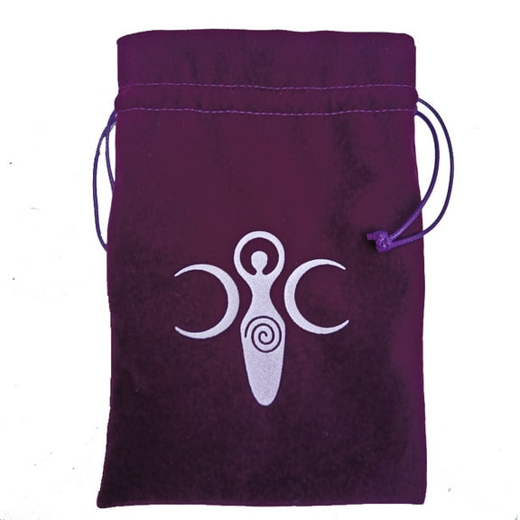 5pcs Velvet Tarot Cards Storage Bags Tarot Desk Storage Holder Purple Goddess Pattern 18x13cm