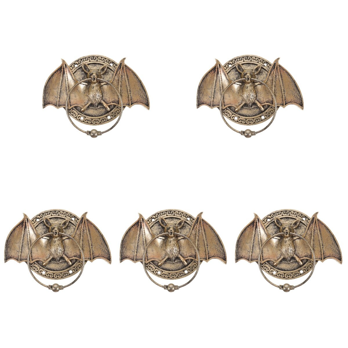 5pcs Vintage Door Knocker Bat Door Knocker 3D Antique Animal Front Door