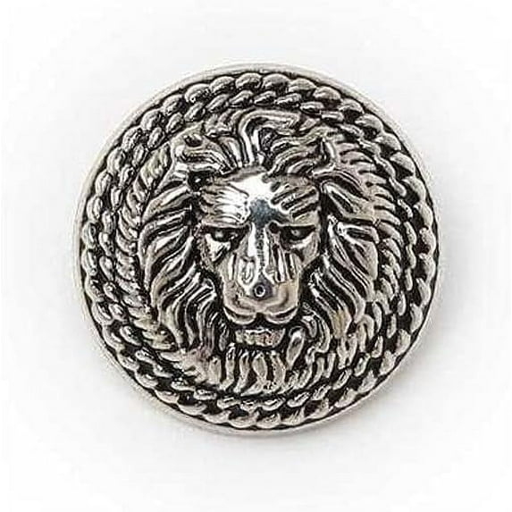 5pcs Vintage Lion Pattern Shank Metal Button Round for Sewing Clothing Suits Blazer Jacket Uniform Handwork (Antique Silver, 25mm)