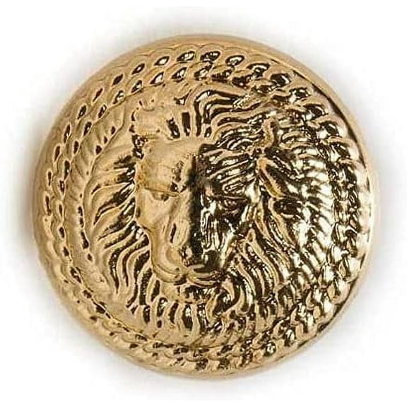 5pcs Vintage Lion Pattern Shank Metal Button Round for Sewing Clothing Suits Blazer Jacket Uniform Handwork (Golden, 25mm)