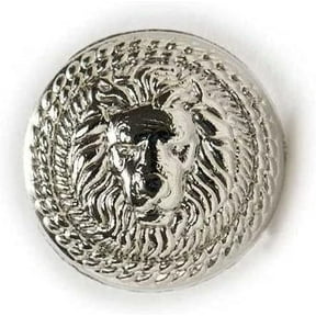 5pcs Vintage Lion Pattern Shank Metal Button Round for Sewing Clothing Suits Blazer Jacket Uniform Handwork (Silver, 25mm)