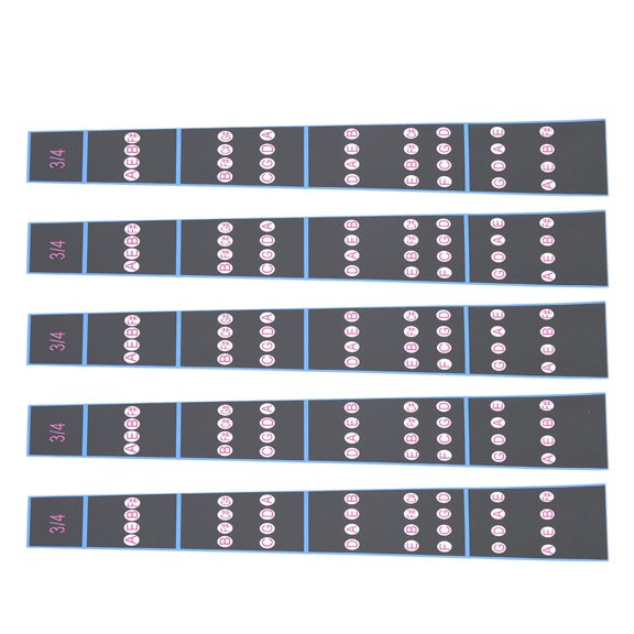 5pcs Violin Fretboard Sticker Fingerboard Tape Guide Set, Premium PVC Musical Scale Labels for 3/4 Size Violins, Essential Learning Accessories for Beginners (17.0 x 3.0 Inches / 43.18 x 7.62 cm)