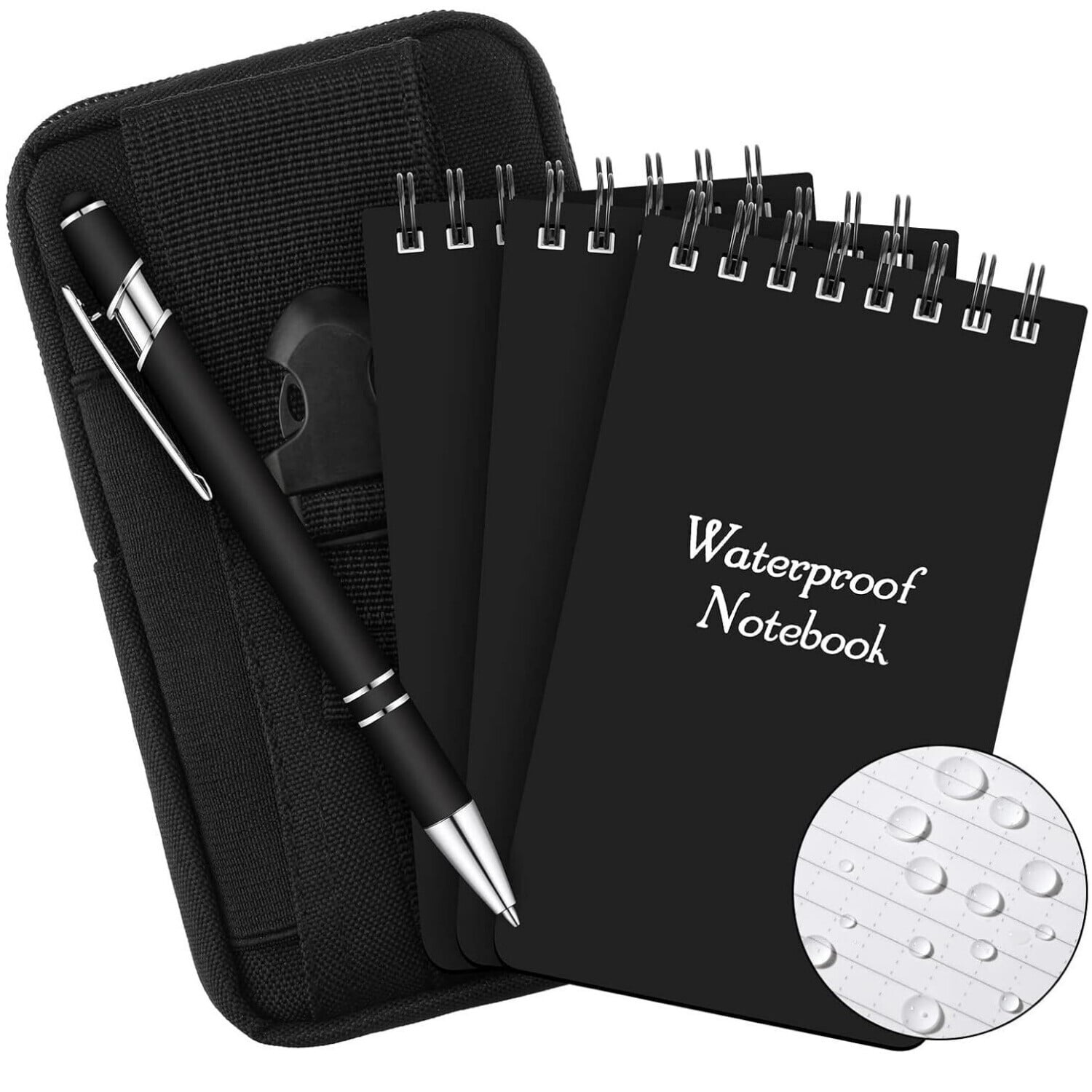 5pcs Waterproof Notebook and Pen Set, 3 x 5 Inch Pocket Tactical ...
