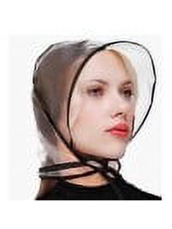 5-Pack Clear Rain Bonnets for Hair , Lightweight and Portable Plastic Rain Hats for Outdoor Activities