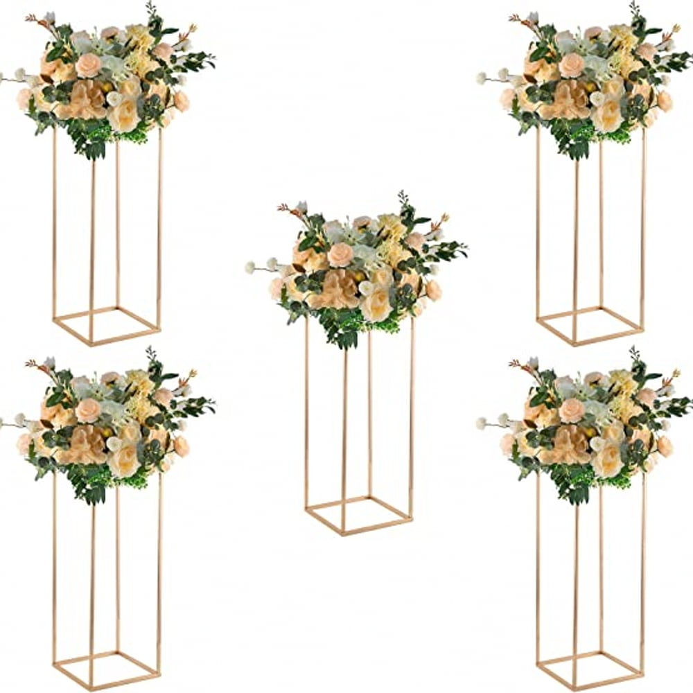 5pcs Wedding Centerpieces Gold Vases,23.6 inch Tall Flower Stand Metal