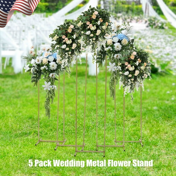 5pcs Wedding Metal Flower Stands Multi-height Design Wedding Backdrop Rack Floral Stand
