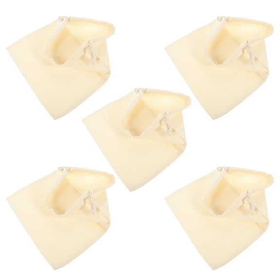 5pcs White Drawing Drawstring Bag Cotton Drawstring Bag DIY Storage Bag Supply