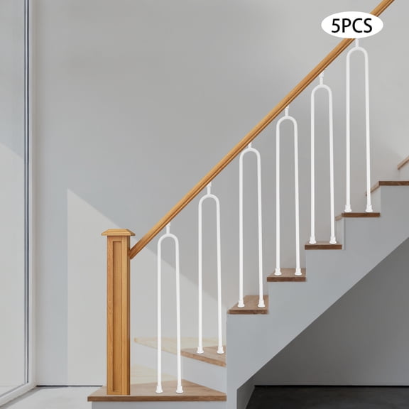 5pcs White Iron 101cm U-Shaped Stair Column High-Load Indoor And Outdoor General Guardrail Column
