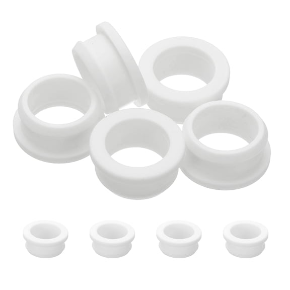 5pcs Wire Grommet, 29mm Mounting Dia Plastic Grommets Cable Snap Bushing Cable Mounting Hose Bushing Grommet Protector Fasteners Locking Silicone for Wire Cable Hose, White