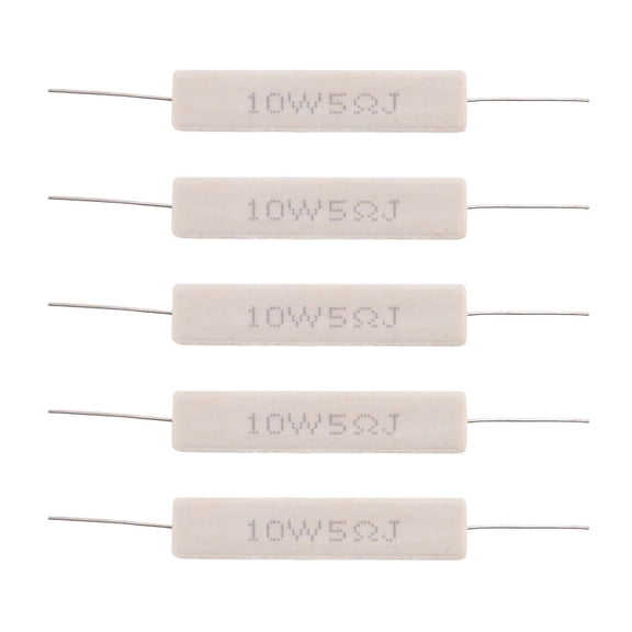 5pcs Wirewound Ceramic Cement Resistor 5 Ohm 10W Watt 5%