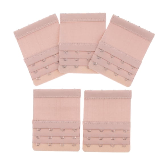 5pcs Women 4Rows Band Extender Stretchy Bra Strap Replacement - Nude, as described