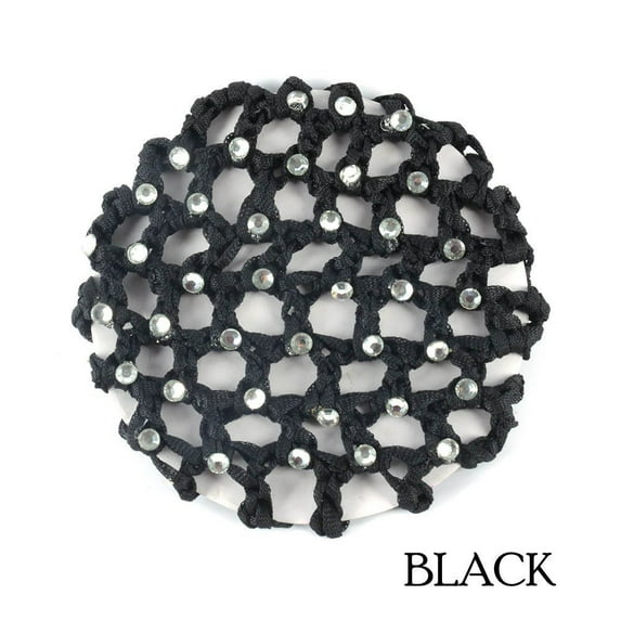 CRAFTHROU Hair Bun Covers Black Cloth 5Pcs 3.9x3.9in