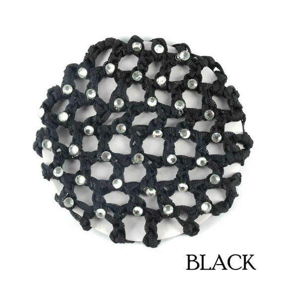 CRAFTHROU Hair Bun Covers Black Cloth 5Pcs 3.9x3.9in