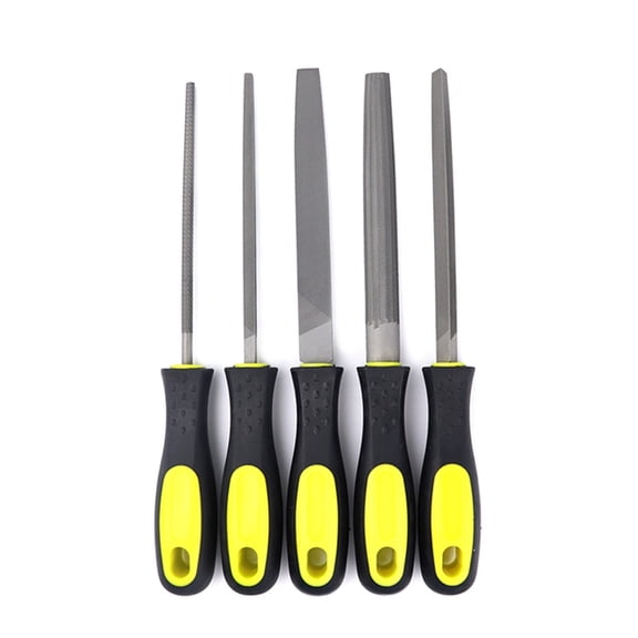 5pcs Wood File Rasp Metal File Set 6/8/10inches Flat/Triangle/Round/Square/Half-round Shape Steel Files Craft Woodworking Tools - 10 INCH