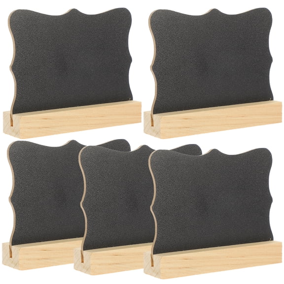 5pcs Wooden Double-side Chalkboard Desktop Mini Blackboard Small Memo Boards