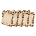 5pcs Wooden Photo Frame, Rectangle Setting Emboss Blank Base Small
