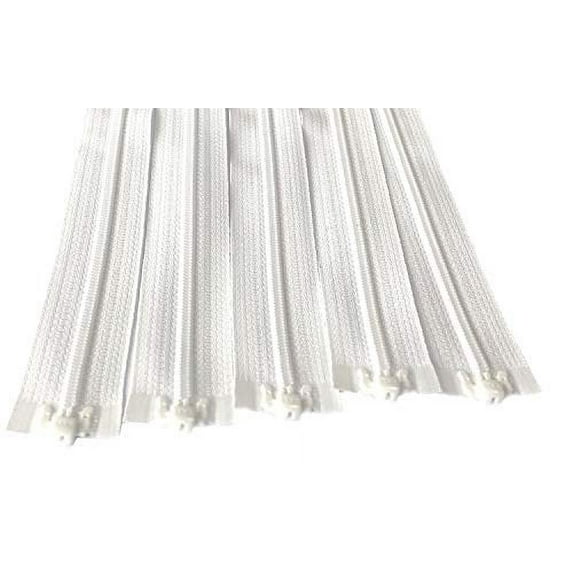 5pcs Ykk Number 3 Nylon Coil Separating Zippers Bulk for Tailor Sewing Crafts Color White - Made in USA (36 inches)