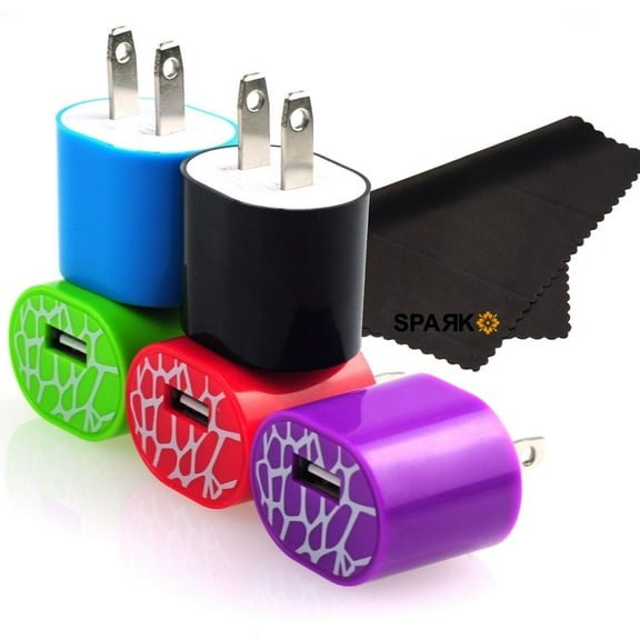 5pcs Zebra USB AC Universal Power Home Wall Travel Charger Adapter for iPhone 6 PLUS 4 4S 5 Samsung HTC Compatible w/ iOS8 ZEBRA EDITION
