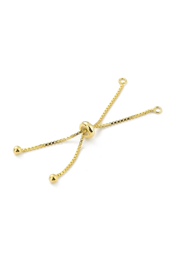 5pcs box Chain with Stop Beads and Loops Slider Bracelet Making for Bracelet Making golden 106mm Hole: 1.8mm