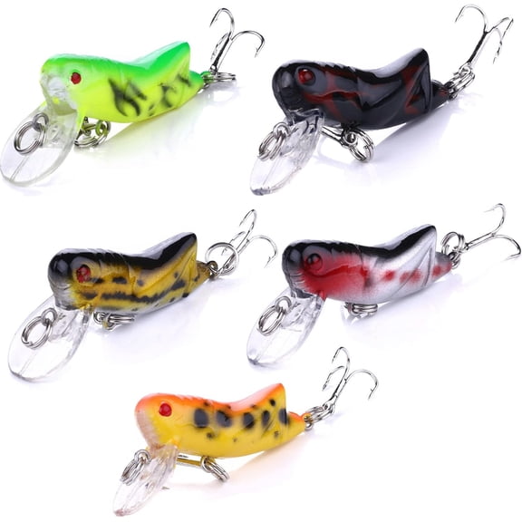 5pcs fishing Lures, Grasshopper Bait Bionic Mini Fishing Topwater Lures for Freshwater and Saltwater