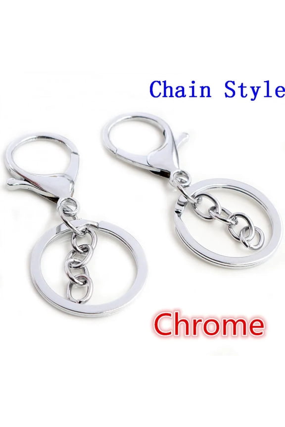 5pcs/lot 30mm Key Ring Long 70mm Popular classic 11 Colors Plated lobster clasp key hook chain jewelry making for keychain