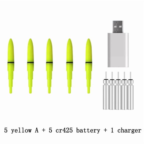 5pcs/lot Fishing Light Stick With Rechargeable CR425 Battery Electric Lightstick Float Bobber Fishing Tackle Accessory J516