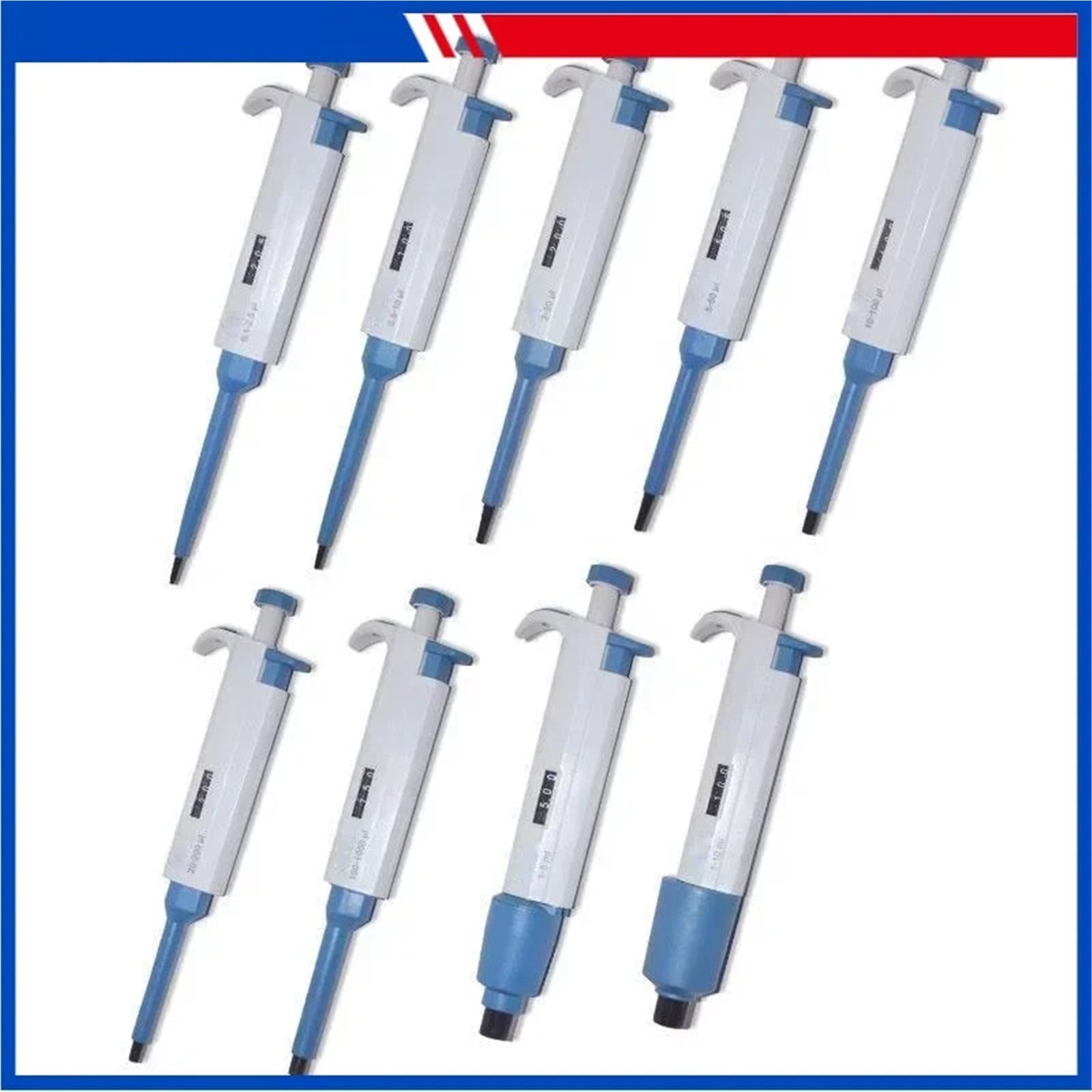 5pcs/lot Lab Various Volume Mechanical Single Channel Pipette 0.1ul-10ml , High-Accurate