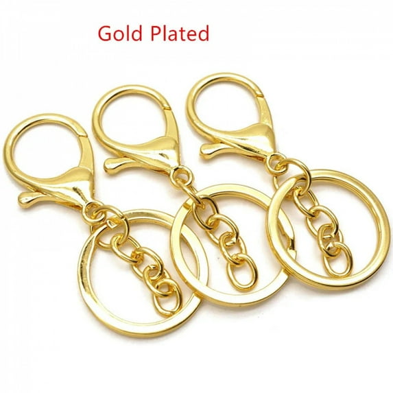 5pcs/lot Metal Swivel Hooks Lobster Claw Clasps, Split Keychain Rings Part with Chain for Lanyard Supplies