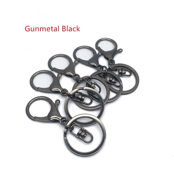 5pcs/lot Metal Swivel Hooks Lobster Claw Clasps, Split Keychain Rings Part with Chain for Lanyard Supplies
